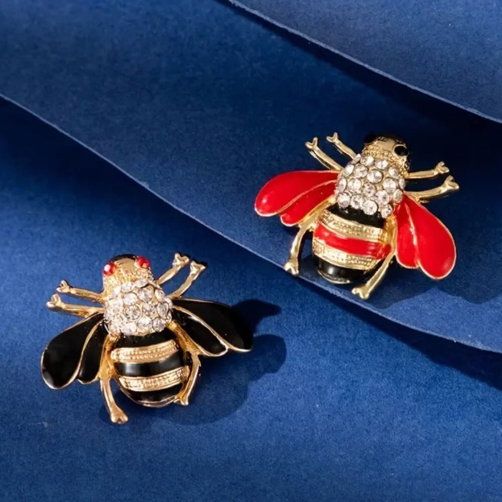 Bumble Bee Pins/Brooches 4pc Set Enamel & Rhinestones Brooch Whimsical MEDIUM